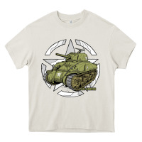 Cream Sherman M4A1 WWII Army Tank History Vintage Heavy Core Tee - longCreatives