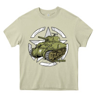 Mossy Sherman M4A1 WWII Army Tank History Vintage Heavy Core Tee - longCreatives