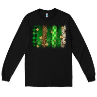 Black St. Patrick's Day brushstroke Long Sleeve Tee - OliviaCreatesArt