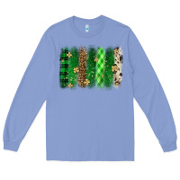 Colony Blue St. Patrick's Day brushstroke Long Sleeve Tee - OliviaCreatesArt
