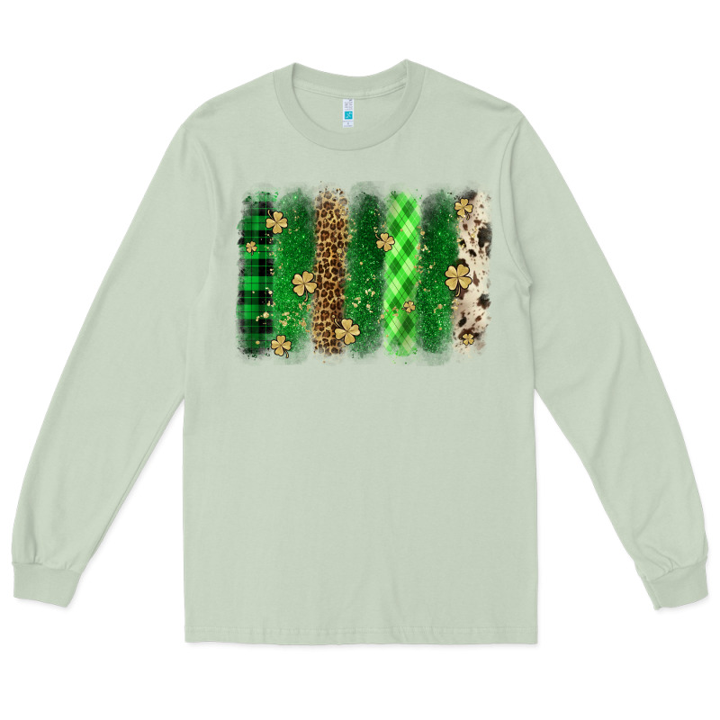 St. Patrick's Day Brushstroke Long Sleeve Tee by OliviaCreatesArt | Teevron