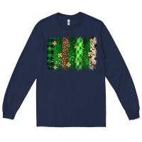 Navy St. Patrick's Day brushstroke Long Sleeve Tee - OliviaCreatesArt