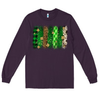 Plum St. Patrick's Day brushstroke Long Sleeve Tee - OliviaCreatesArt