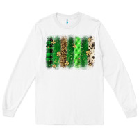 White St. Patrick's Day brushstroke Long Sleeve Tee - OliviaCreatesArt