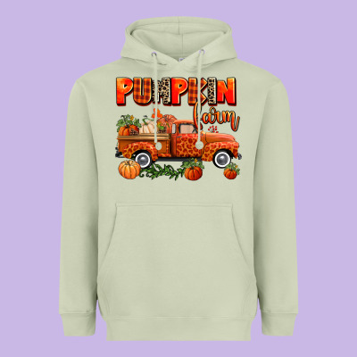 Pumpkin Farm Truck Heavyweight Hoodie Designed By Adodesignshop