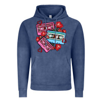 Vintage Denim valentines day casette olivia Vintage Hoodie - OliviaCreatesArt
