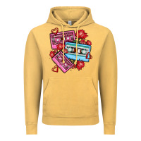 Vintage Mustard valentines day casette olivia Vintage Hoodie - OliviaCreatesArt