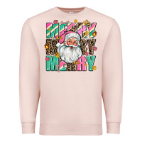 Pale Pink merry merry merry Premium Sweatshirt - AdoDesignShop