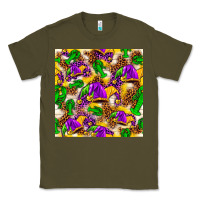 Army Green Mardi Gras jester had and crawfish with leopard pa Classic Tee - HowdyJamesFarm