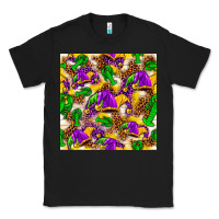 Black Mardi Gras jester had and crawfish with leopard pa Classic Tee - HowdyJamesFarm