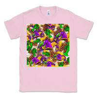Bubblegum Pink Mardi Gras jester had and crawfish with leopard pa Classic Tee - HowdyJamesFarm