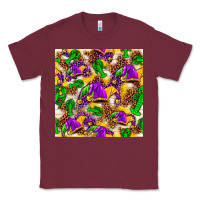 Burgundy Mardi Gras jester had and crawfish with leopard pa Classic Tee - HowdyJamesFarm