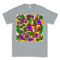 Heather Grey Mardi Gras jester had and crawfish with leopard pa Classic Tee - HowdyJamesFarm