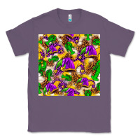Lavender Mardi Gras jester had and crawfish with leopard pa Classic Tee - HowdyJamesFarm