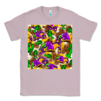 Lilac Mardi Gras jester had and crawfish with leopard pa Classic Tee - HowdyJamesFarm
