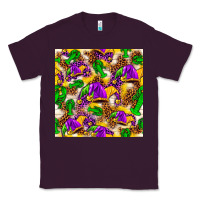 Plum Mardi Gras jester had and crawfish with leopard pa Classic Tee - HowdyJamesFarm