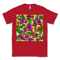Red Mardi Gras jester had and crawfish with leopard pa Classic Tee - HowdyJamesFarm