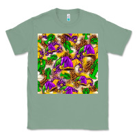 Sage Mardi Gras jester had and crawfish with leopard pa Classic Tee - HowdyJamesFarm