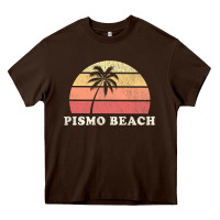 Chocolate Brown Pismo Beach CA Vintage 70s Retro Throwback Design Heavy Core Tee - longCreatives