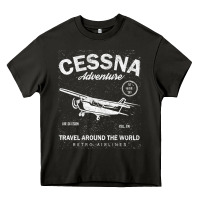 Asphalt cessna distressed Heavy Core Tee - longCreatives