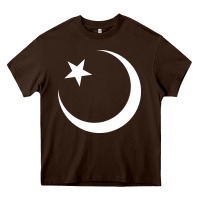 Chocolate Brown Islam Symbol Design white Heavy Core Tee - longCreatives