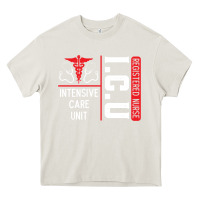 Cream ICU Registered Nurse Medical Intensive Care Unit Heavy Core Tee - longCreatives