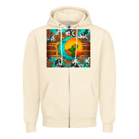 Sandshell sunflower desert cactus turquoise crescent Zipper Hoodie - Artiststas