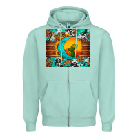 Seafoam sunflower desert cactus turquoise crescent Zipper Hoodie - Artiststas