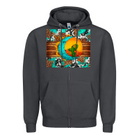 Smoke sunflower desert cactus turquoise crescent Zipper Hoodie - Artiststas