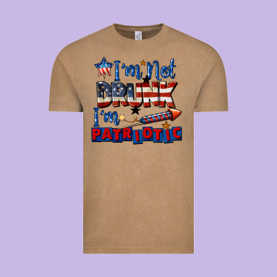 I'm Not Drunk I'm Patriotic 4th Of July Vintage Tee Designed By Cowgirlartshop