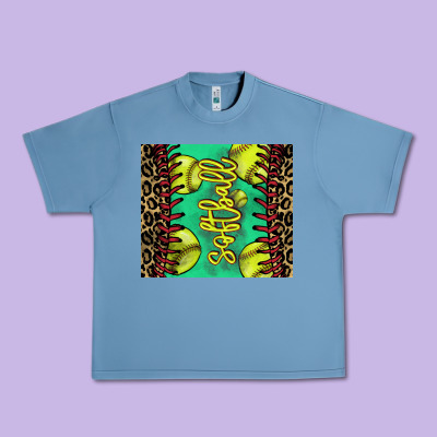Softball Leopard Tumbler Urban Heavy Tee Designed By Howdyjamesfarm