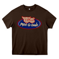 Chocolate Brown Moo and Oink Chicago Heavy Core Tee - longCreatives