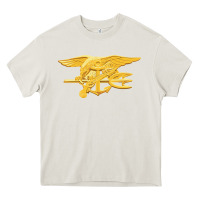 Cream Navy Seals badge Heavy Core Tee - longCreatives
