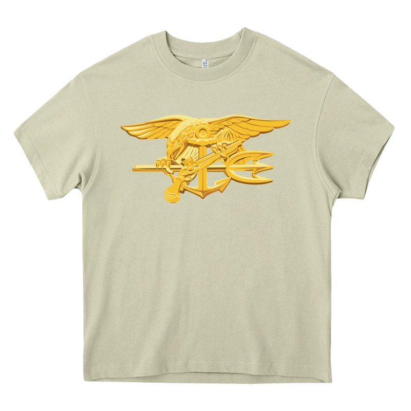 Navy Seals Badge Heavy Core Tee by longCreatives | Teevron