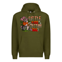 Army Green Little Miss Cotton Tail Premium Hoodie - CowhideDigitalArt