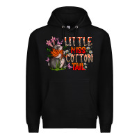 Black Little Miss Cotton Tail Premium Hoodie - CowhideDigitalArt