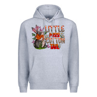 Heather Grey Little Miss Cotton Tail Premium Hoodie - CowhideDigitalArt