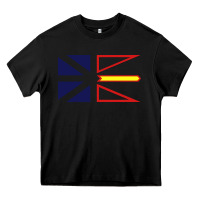 Black Newfoundland and Labrador Flag - 3 Color Heavy Core Tee - longCreatives