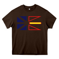Chocolate Brown Newfoundland and Labrador Flag - 3 Color Heavy Core Tee - longCreatives