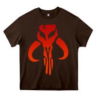 Chocolate Brown Mando Mythosaur Skull Sticker Heavy Core Tee - longCreatives