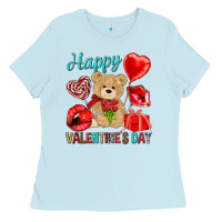 Baby Blue happy valentines day Valentine's Day Ladies Tee - HowdyJamesFarm