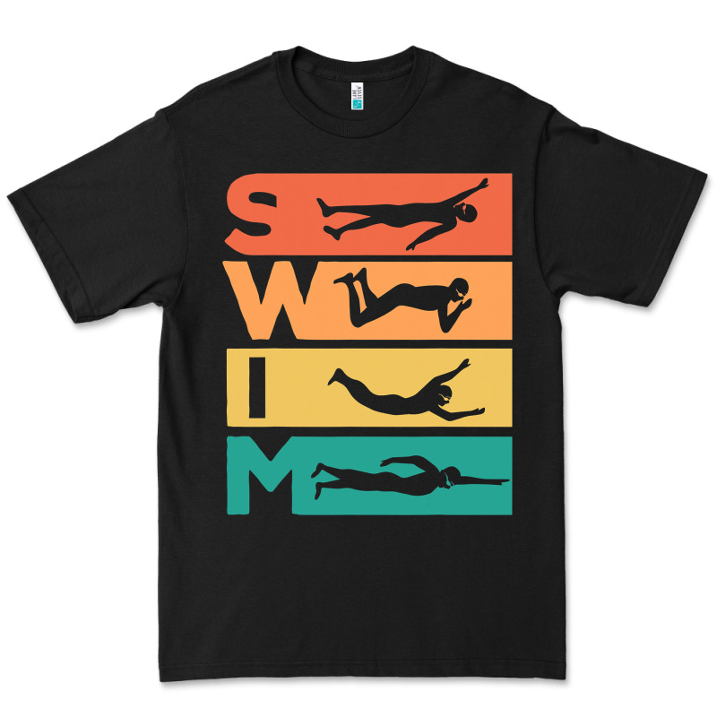 Retro Vintage Swimming Gift For Swimmers Premium Tee by longCreatives | Teevron