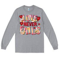 Heather Grey Love never fails Long Sleeve Tee - FaDigitalArtStudio