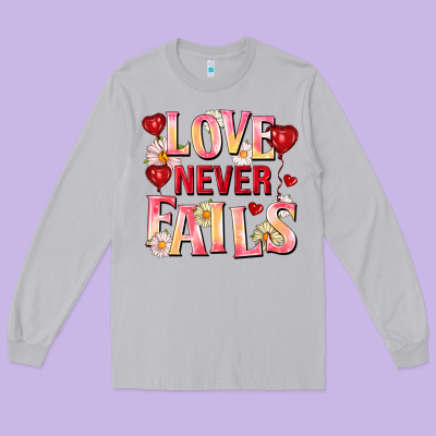 Love Never Fails Long Sleeve Tee Designed By Fadigitalartstudio
