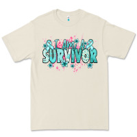 Bone I am a survivor teal ribbon Ovarian Cancer Premium Tee - NancyCooperArtShop