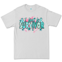 Dove Grey I am a survivor teal ribbon Ovarian Cancer Premium Tee - NancyCooperArtShop
