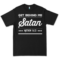 Black Get behind me Satan Matthew 1623 Quote Premium Tee - longCreatives