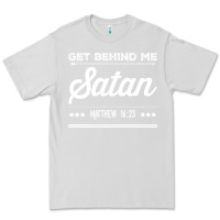 Dove Grey Get behind me Satan Matthew 1623 Quote Premium Tee - longCreatives