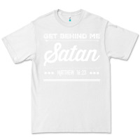 White Get behind me Satan Matthew 1623 Quote Premium Tee - longCreatives