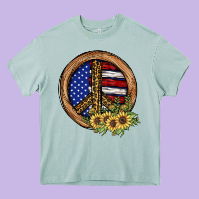 Peace Sign Heavy Core Tee Designed By Jahusdesignshop